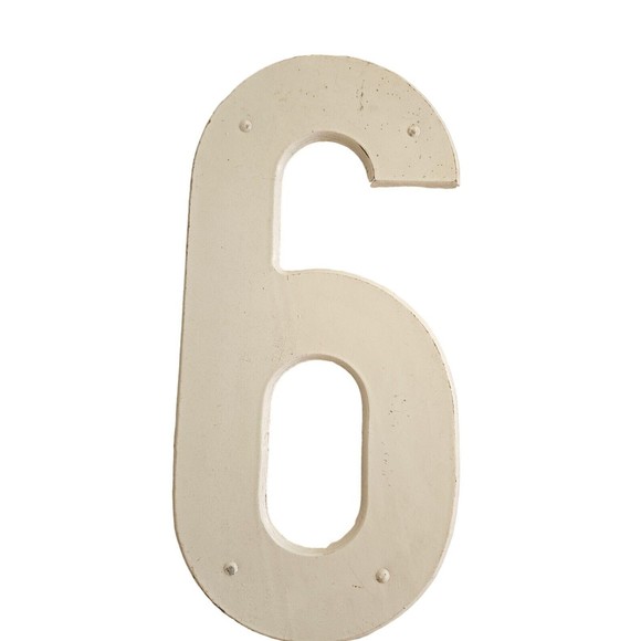 Vintage Billboard Numbers White 6 And 0 Wood Composite 17" - Picture 3 of 6